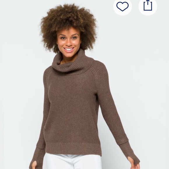 MARKET & SPRUCE Brown Cowl Neck Waffle Stitch Sweater Size XL Great Cond. - Picture 1 of 12